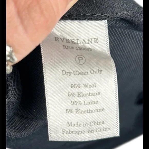 Everlane Wool Black Straight Leg Dress Pants Size 8 - Picture 4 of 4